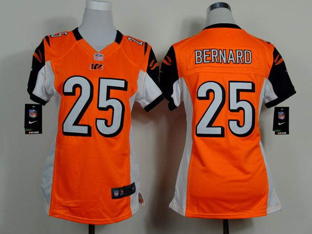 Women Cincinnati Bengals #25 Giovani Bernard Orange Nike NFL Jerseys->->Women Jersey